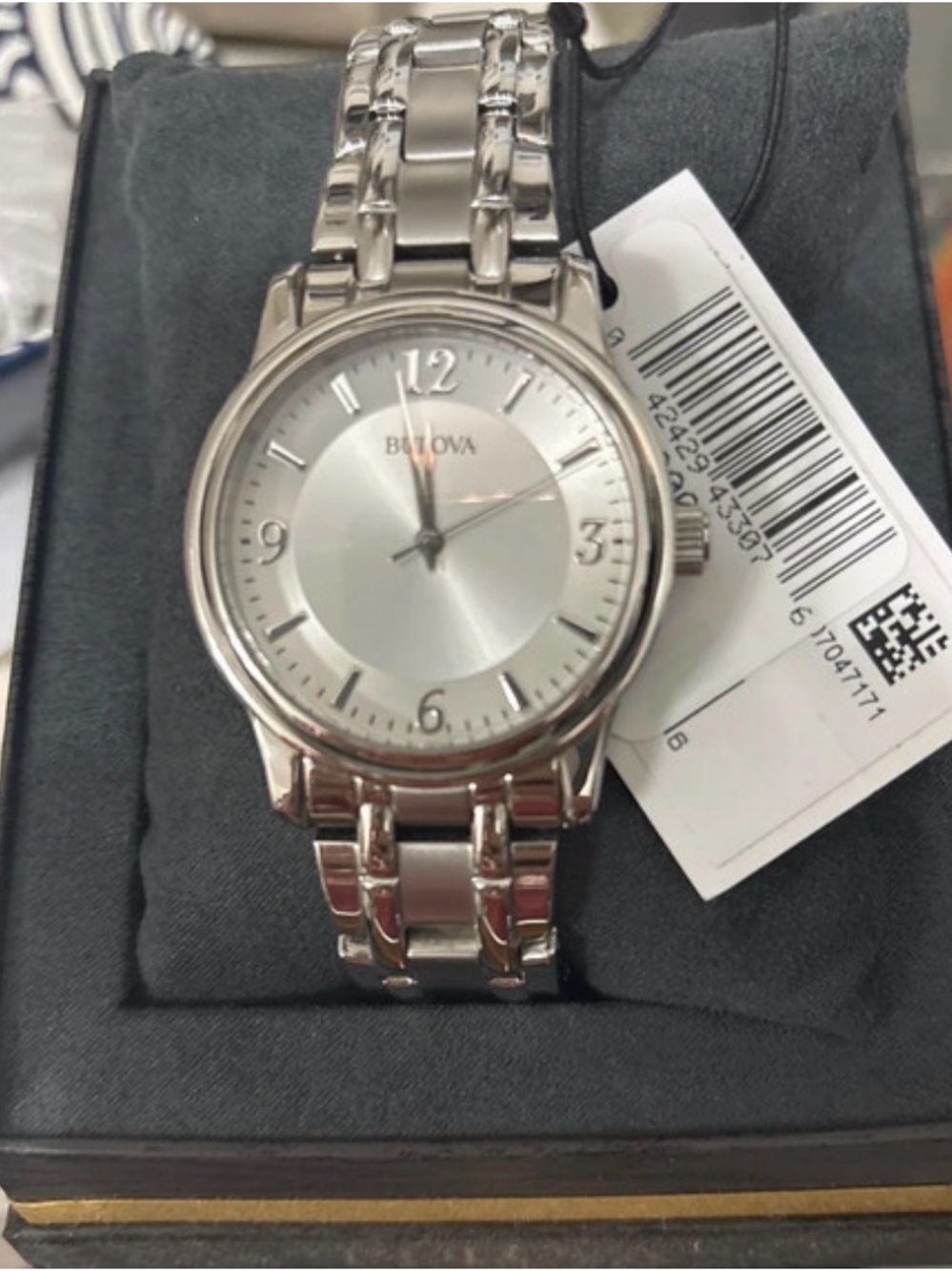 Bulova Silver Stainless Steel Men's Dress Watch with Link Bracelet